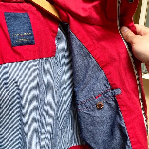 Zara Men's Military Field Jacket with hood (M) - Picture 8 of 8